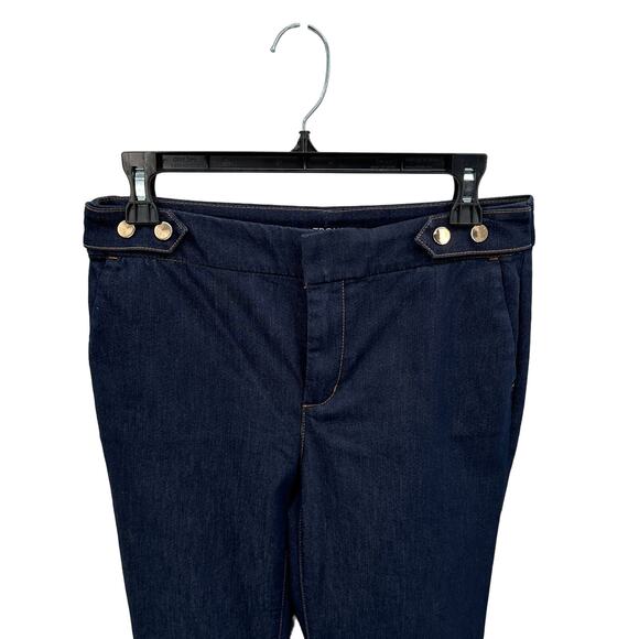 CHICOS Denim The Platinum Trouser Wide Leg Jeans with Gold Button Hardware // XS - Picture 2 of 9